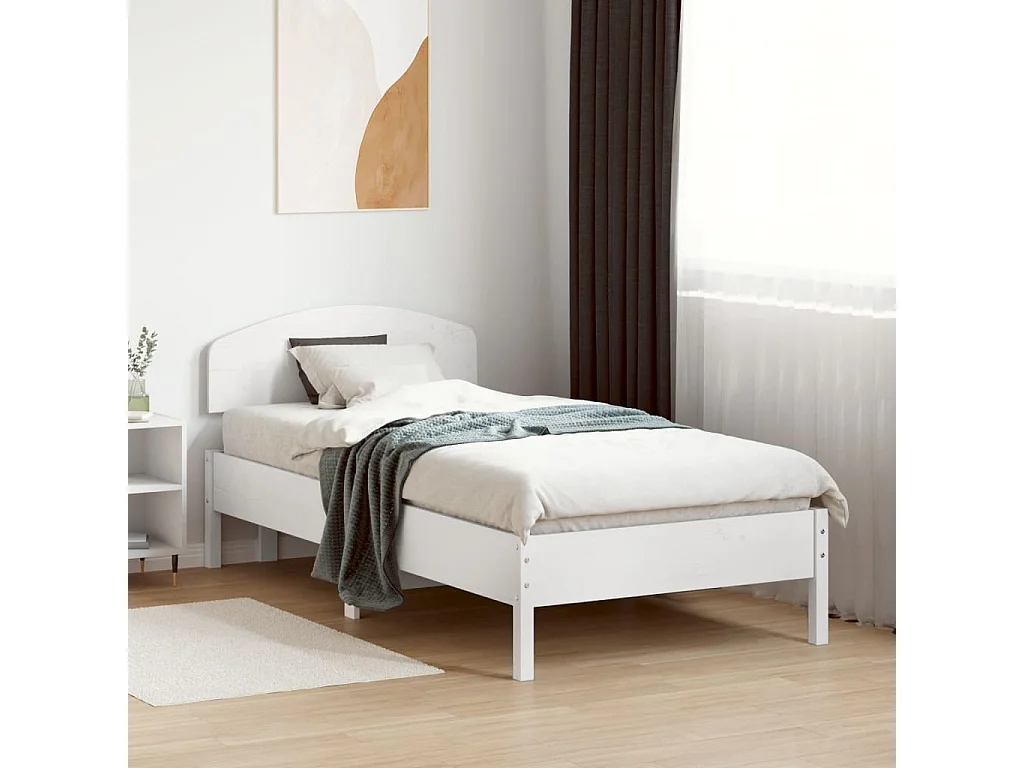 Tête de lit blanc 90cm bois massif de pin