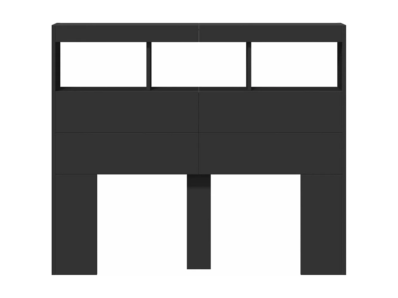 Armoire tête de lit avec LED noir 120x17x102