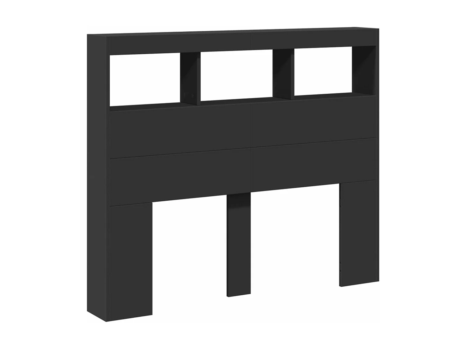 Armoire tête de lit avec LED noir 120x17x102