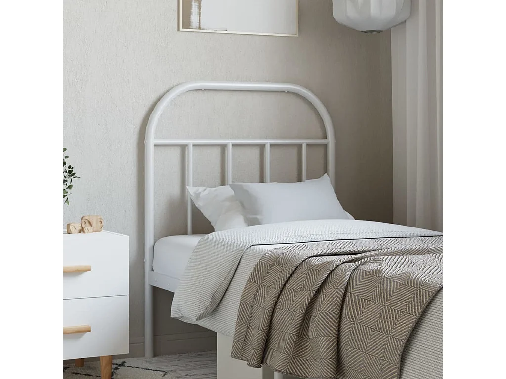 Tête de lit métal blanc 75cm