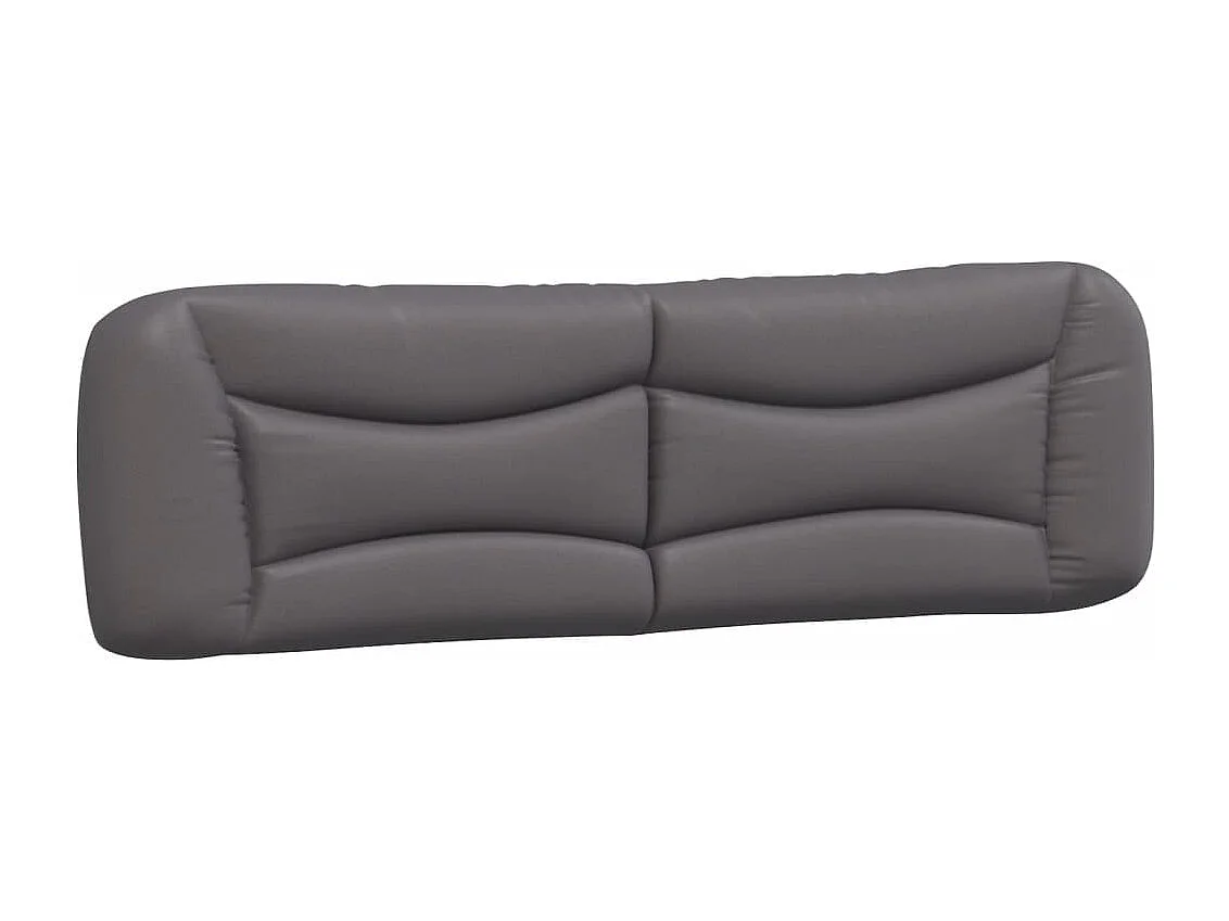 Coussin de tête de lit gris 180cm similicuir