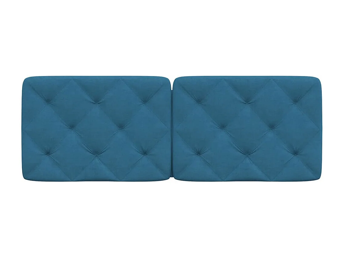 Coussin de tête de lit bleu 140cm velours