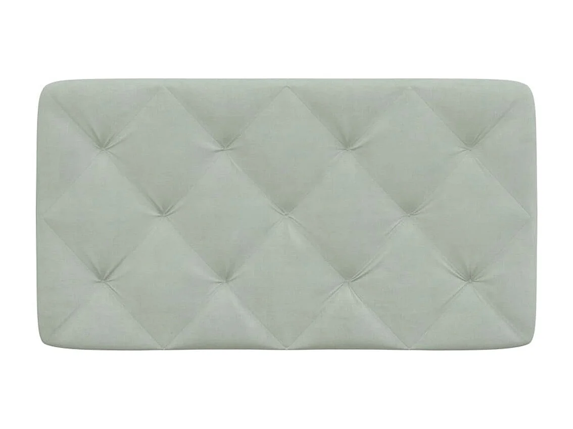 Coussin de tête de lit gris clair 90cm velours