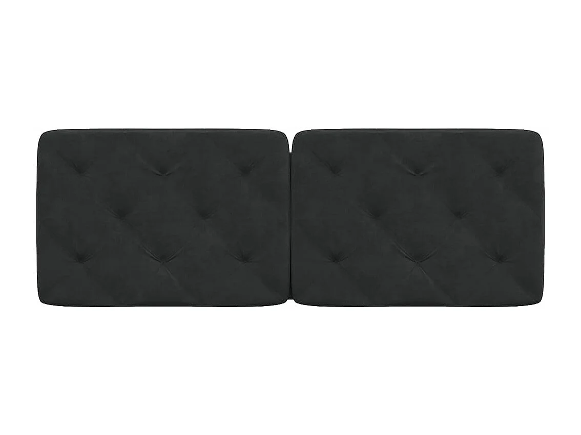 Coussin de tête de lit noir 140cm velours