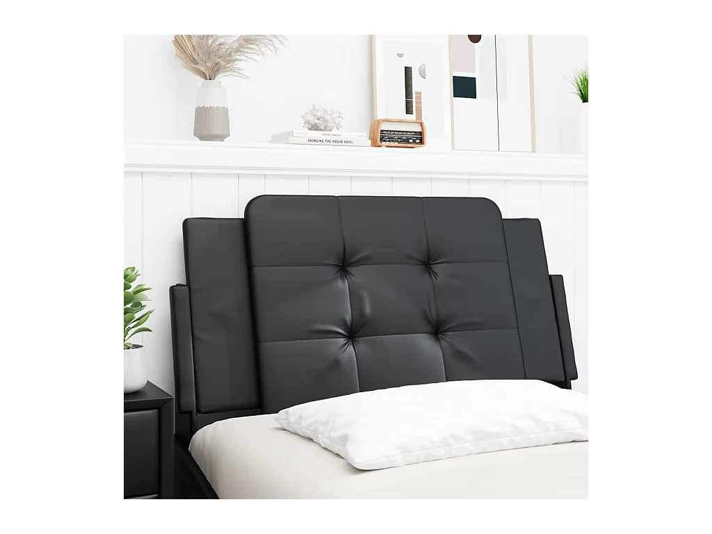 Coussin de tête de lit noir 100cm similicuir