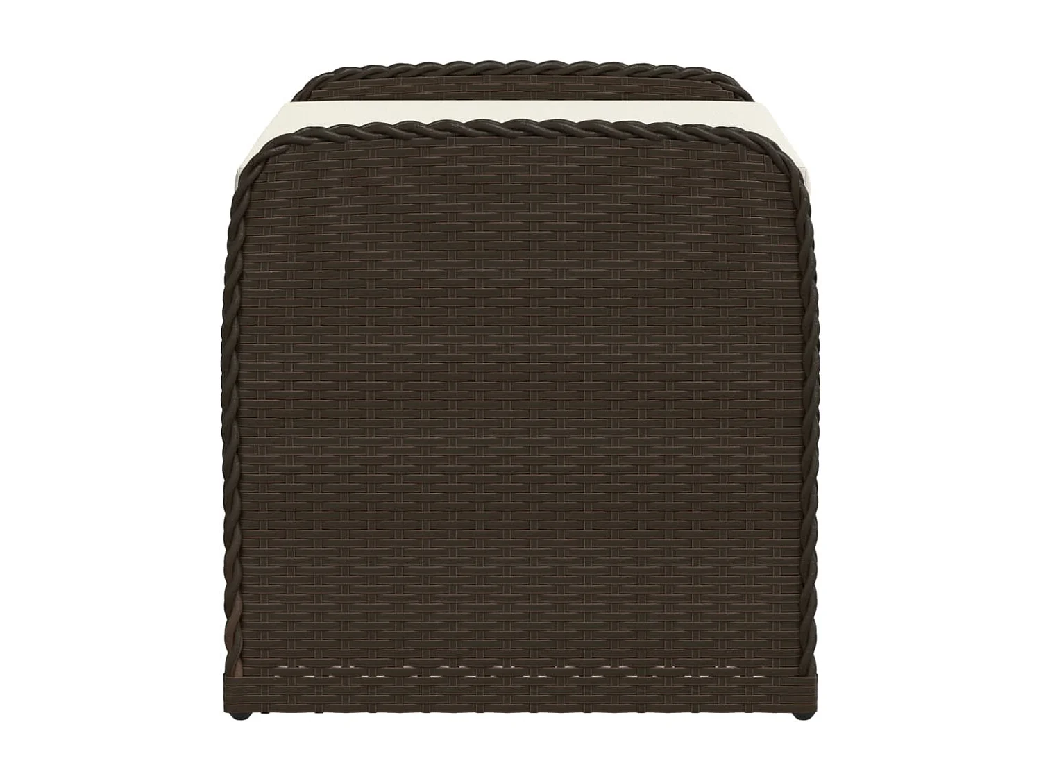 Banc de rangement et coussin marron 80x51x52 résine tressée