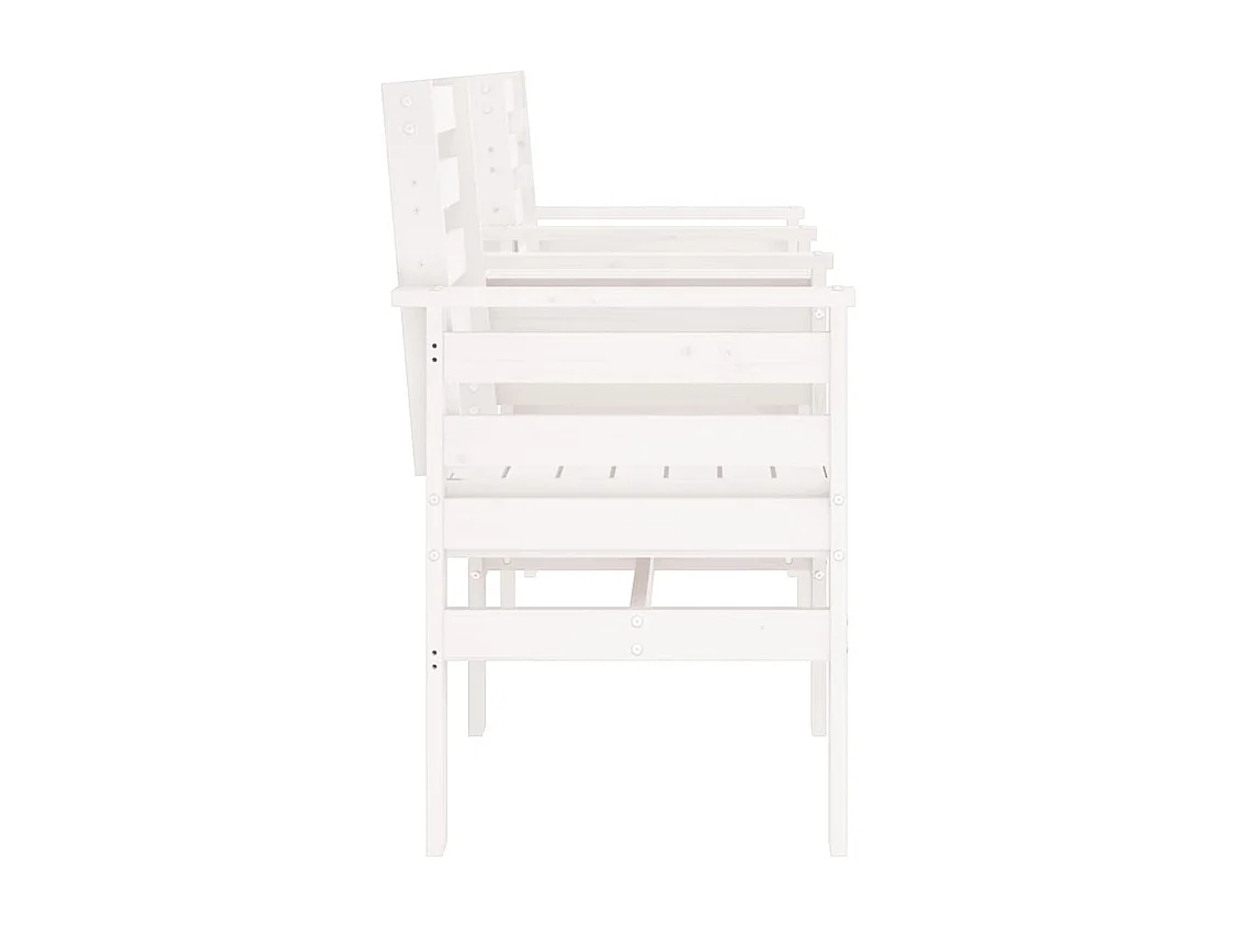 Banc de jardin avec table 2 places blanc bois massif de pin