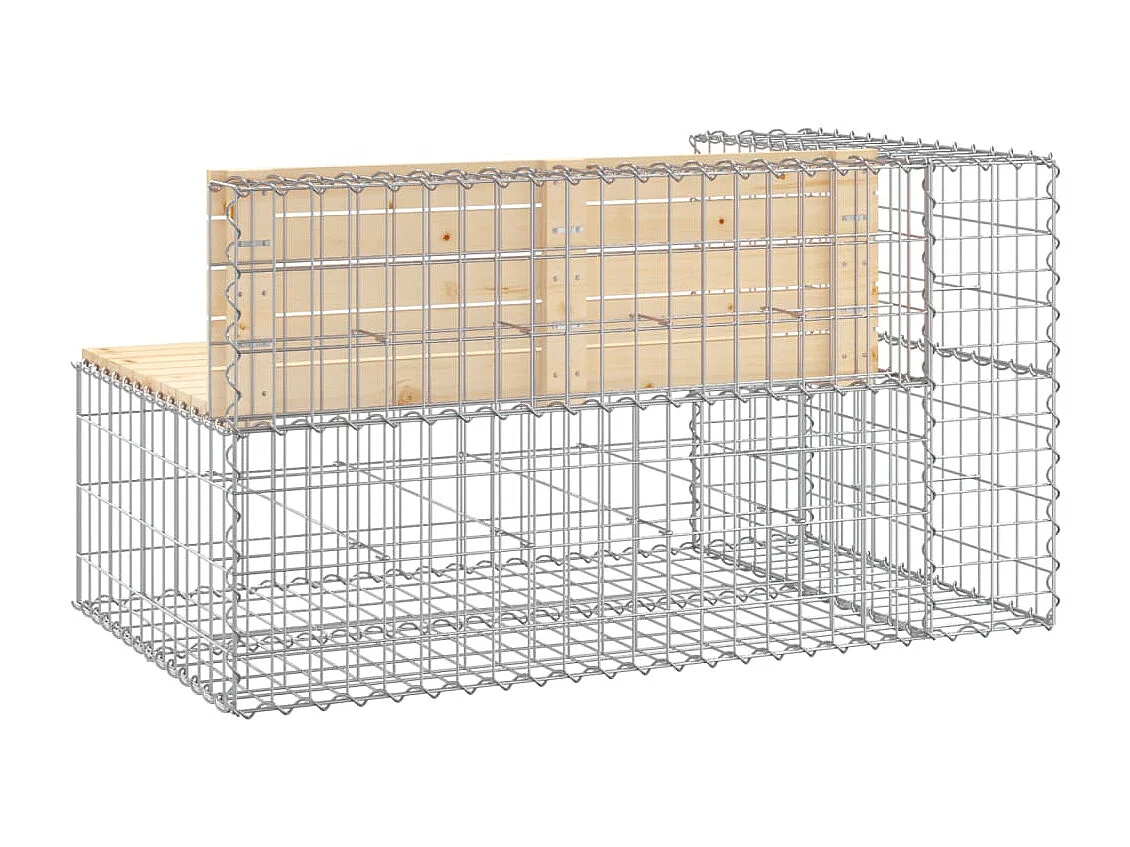Banc de jardin design gabion 122x71x65,5 bois massif de pin
