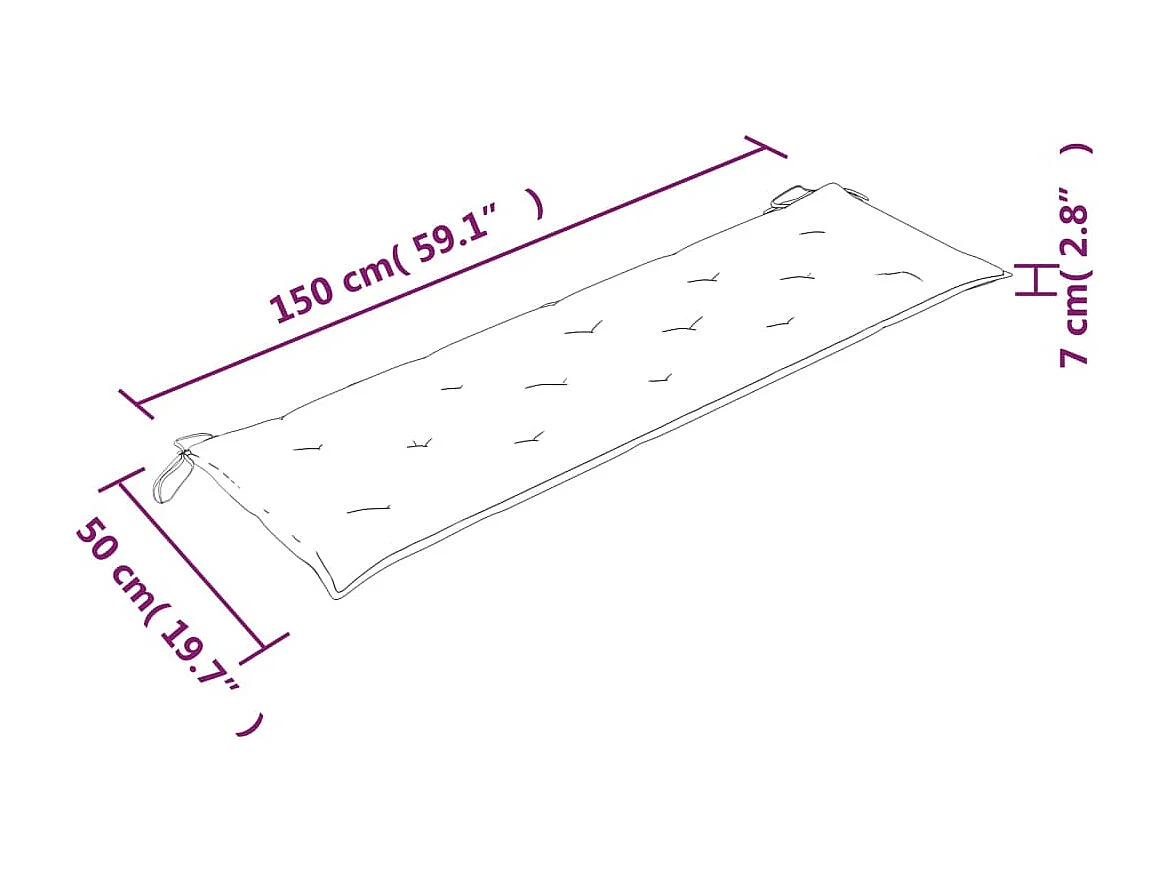 Banc Batavia avec coussin vert brillant 150cm Bois teck massif