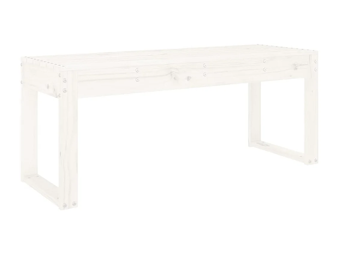 Banc de jardin blanc 110x38x45 bois massif de pin