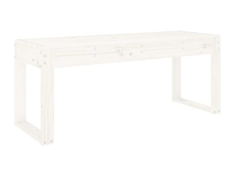Banc de jardin blanc 110x38x45 bois massif de pin