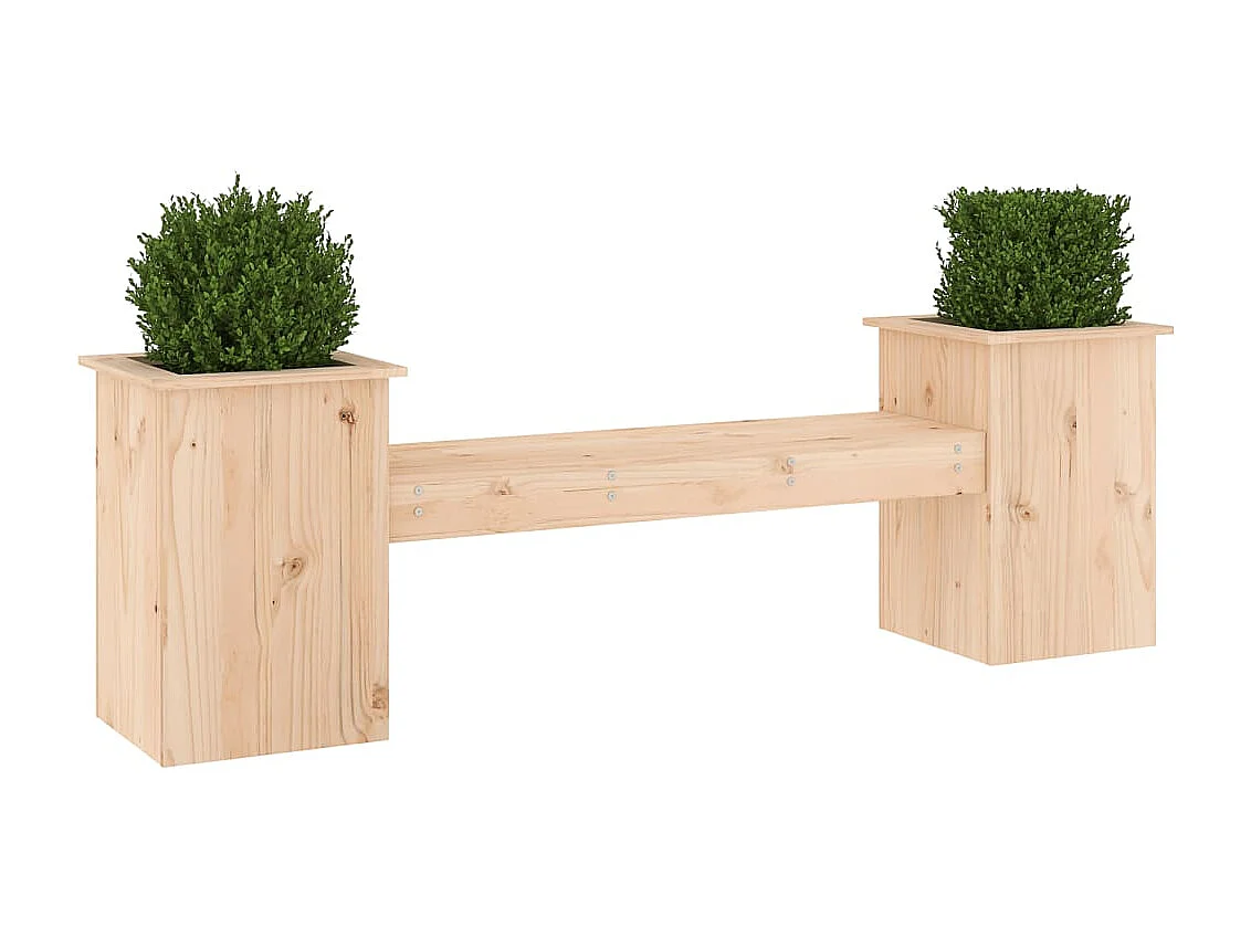 Banc avec jardinières 184,5x39,5x56,5 bois massif de pin