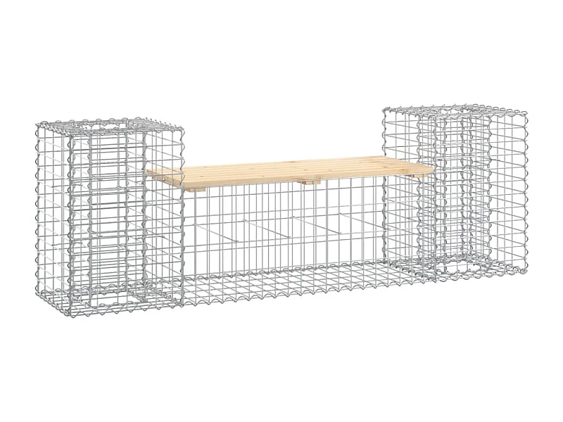 Banc de jardin design gabion 183x41x60,5 bois massif de pin