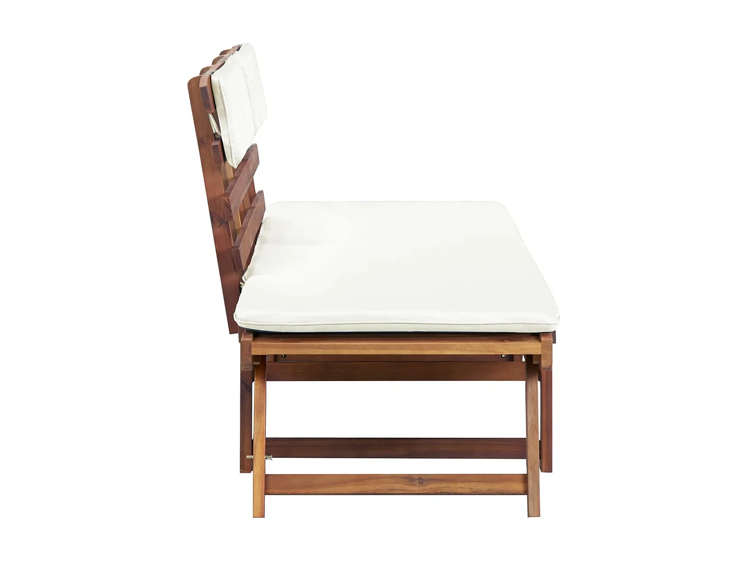 Banc de jardin avec coussins 2-en-1 190cm Bois solide d'acacia 5