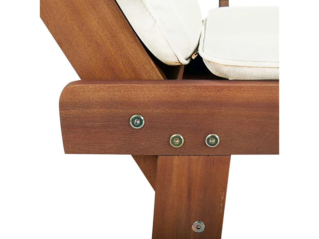 Banc de jardin avec coussins 2-en-1 190cm Bois solide d'acacia 5