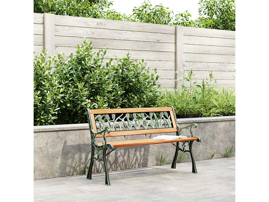 Banc de jardin 116cm bois de sapin massif et acier