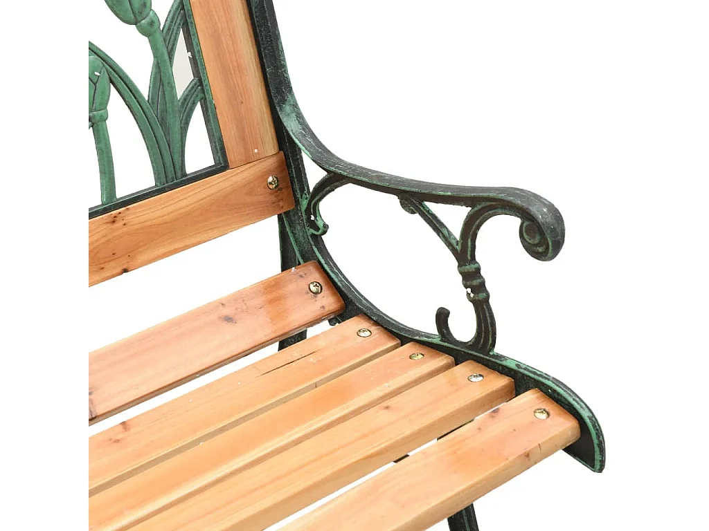 Banc de jardin 116cm bois de sapin massif et acier