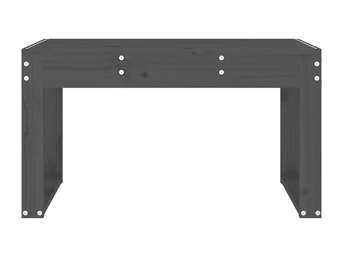 Banc de jardin gris 80x38x45 bois massif de pin