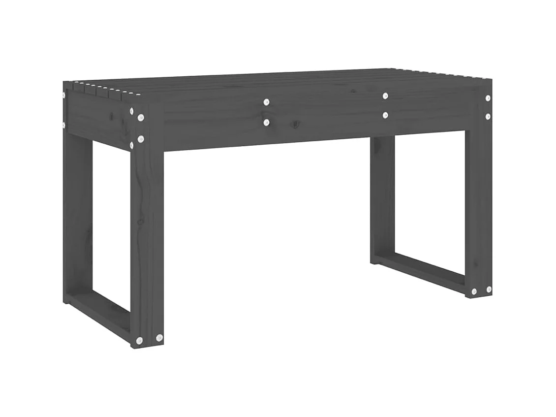 Banc de jardin gris 80x38x45 bois massif de pin