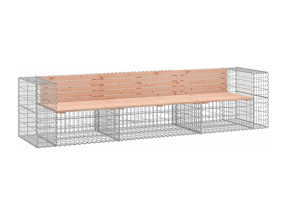 Banc jardin design gabion 287x71x65,5 bois massif de douglas