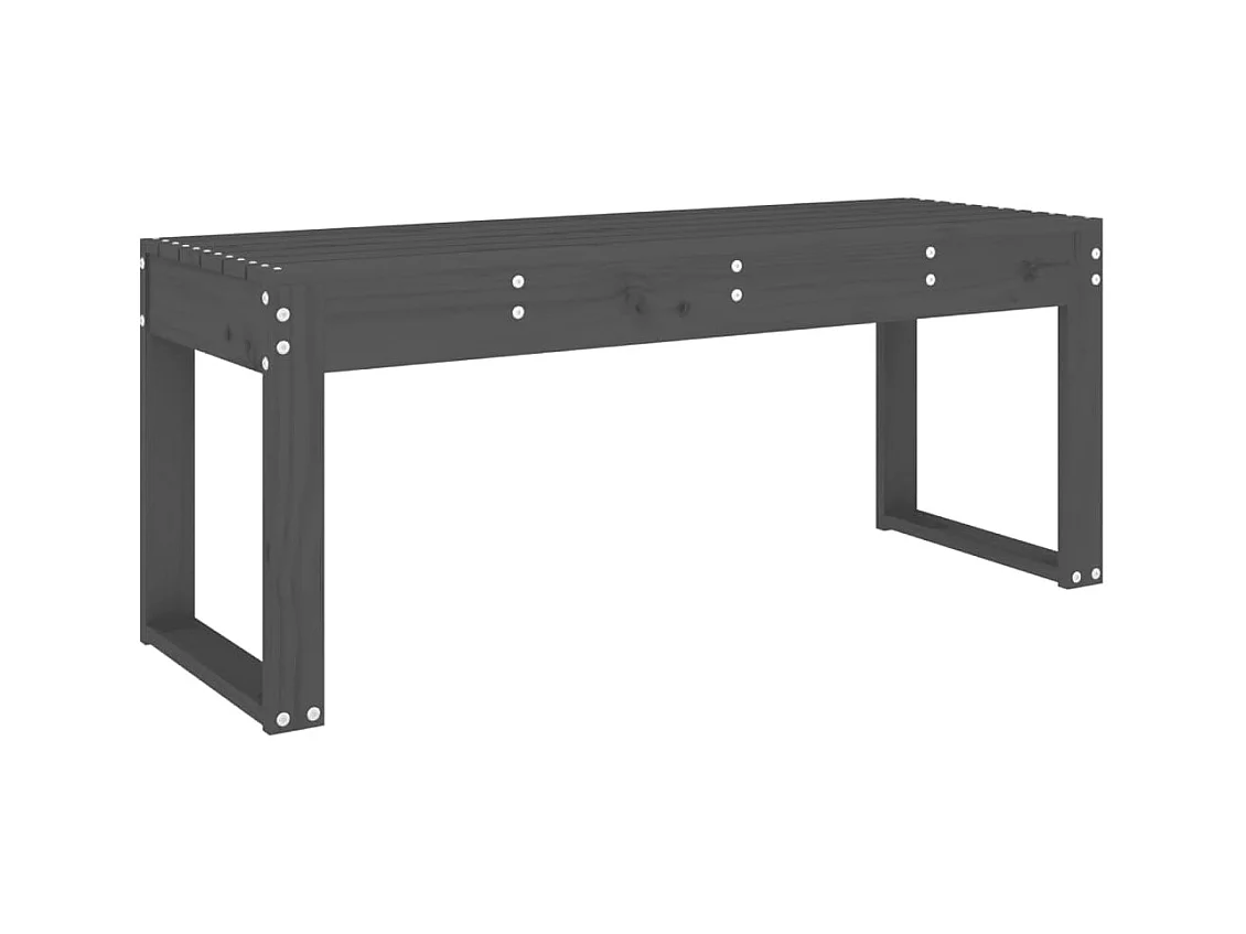 Banc de jardin gris 110x38x45 bois massif de pin