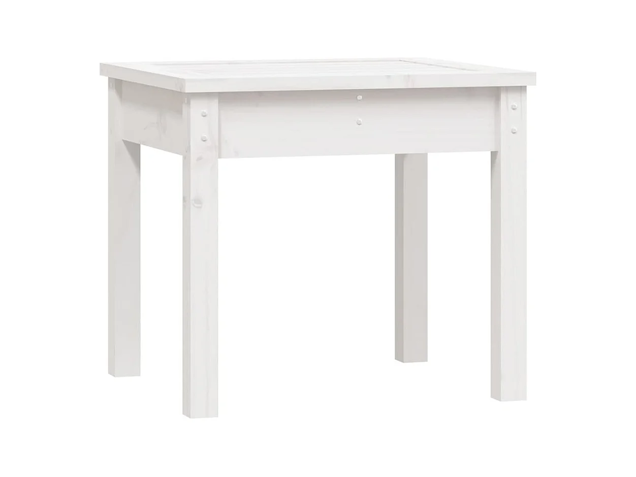 Banc de jardin blanc 50x44x45 bois massif de pin