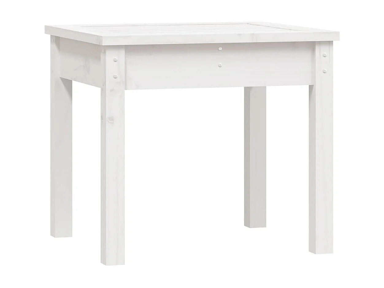 Banc de jardin blanc 50x44x45 bois massif de pin