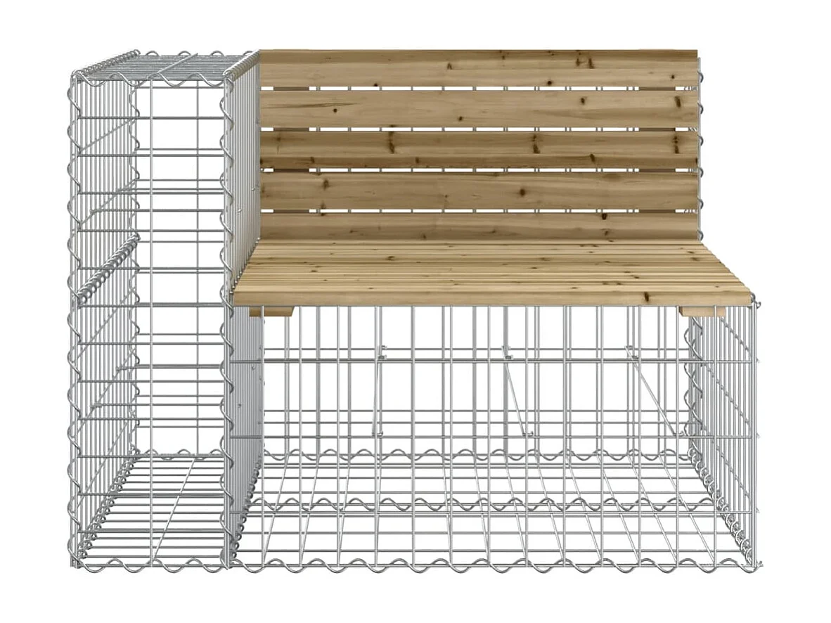 Banc de jardin design gabion 92x71x65,5 bois de pin imprégné