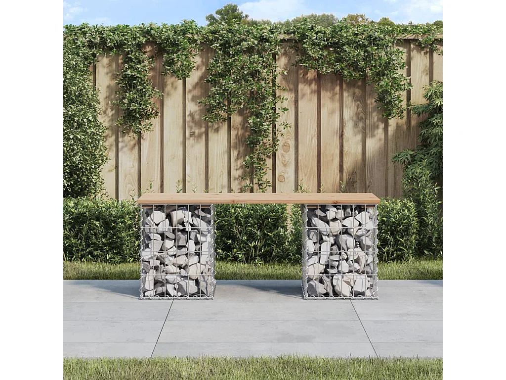Banc de jardin design de gabion 103x31x42 bois massif de pin