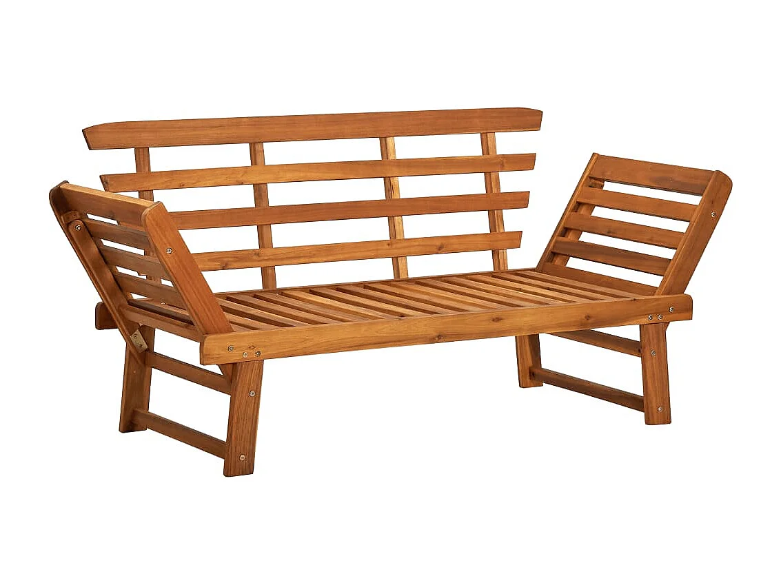 Banc de jardin avec coussins 2-en-1 190cm Bois solide d'acacia