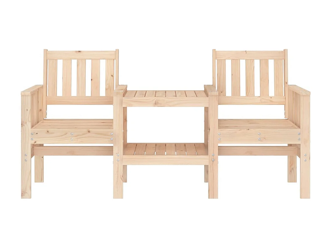 Banc de jardin avec table 2 places bois de pin massif