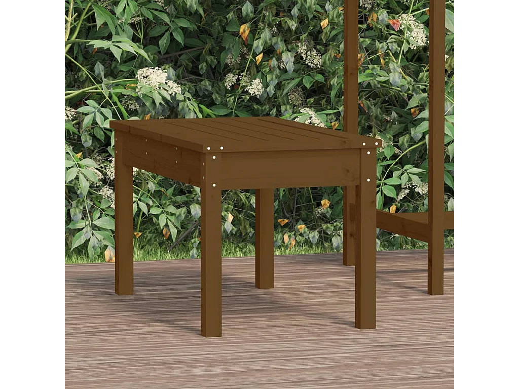 Banc de jardin marron miel 80x44x45 bois de pin massif