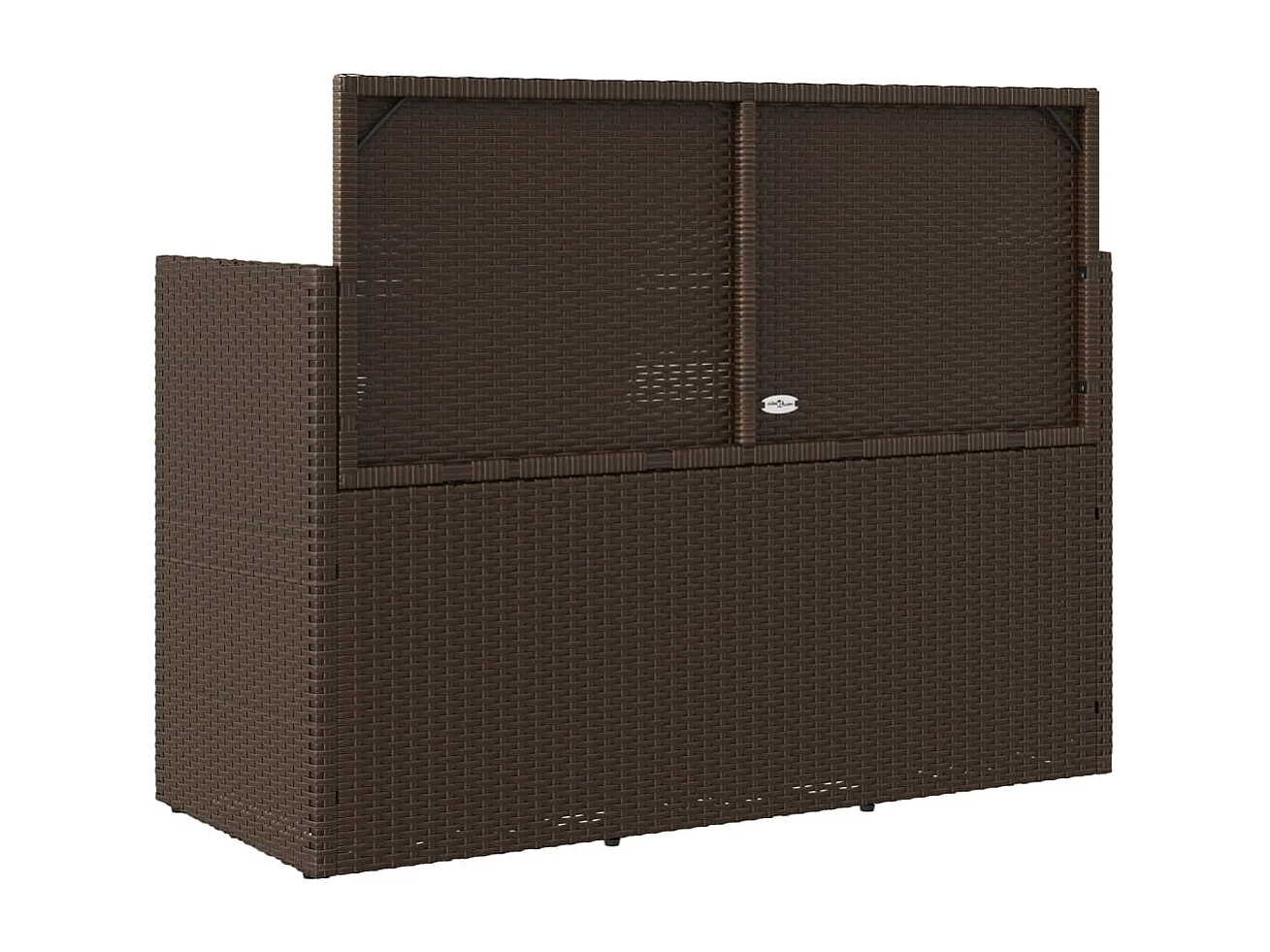 Banc de jardin avec coussins marron résine tressée