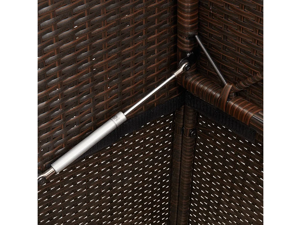 Banc de jardin avec coussins marron résine tressée