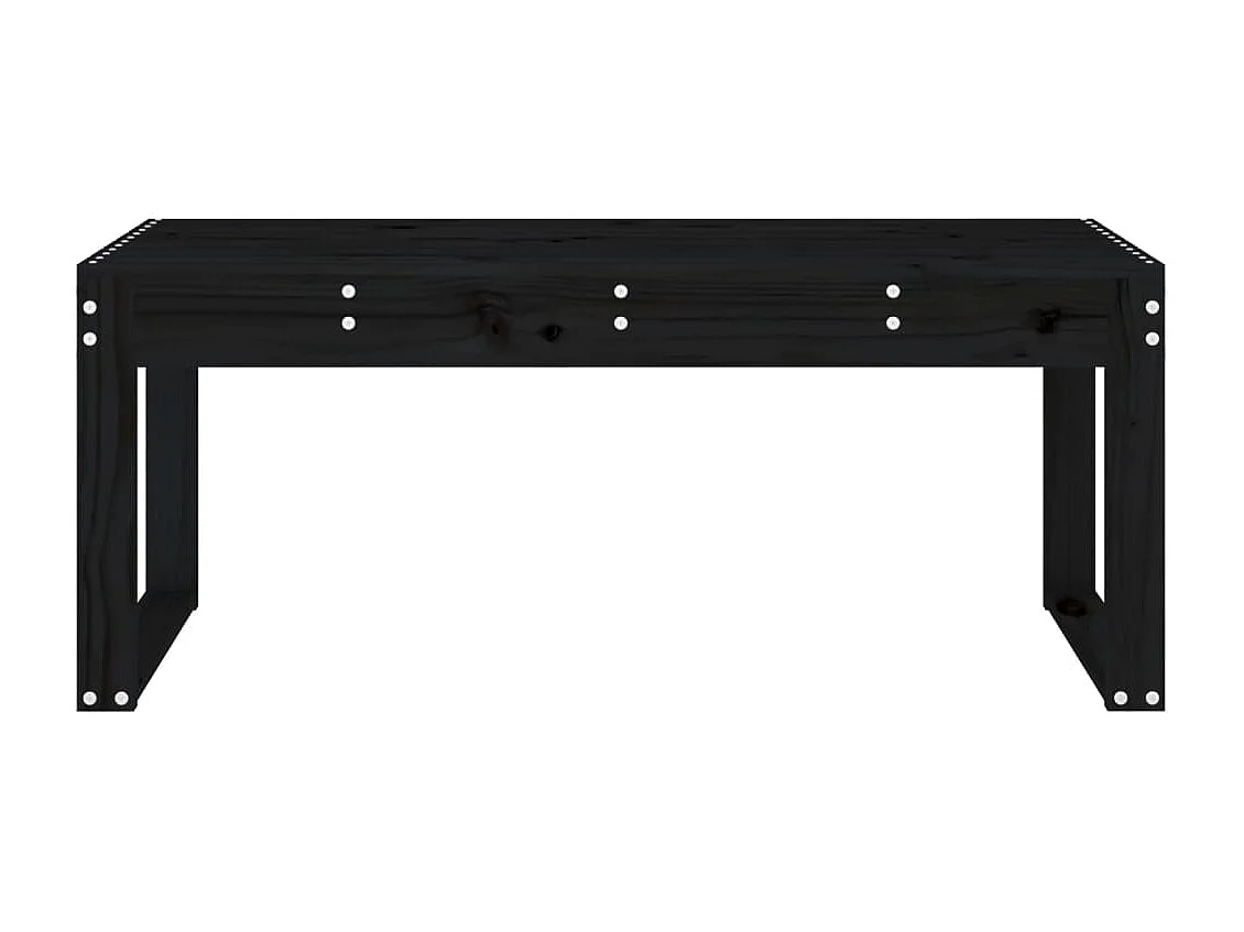 Banc de jardin noir 110x38x45 bois massif de pin