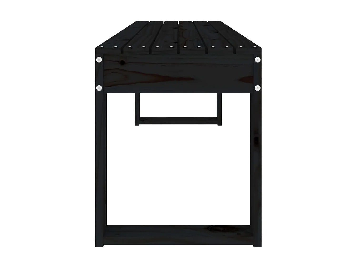 Banc de jardin noir 110x38x45 bois massif de pin