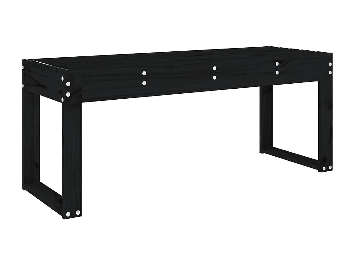 Banc de jardin noir 110x38x45 bois massif de pin