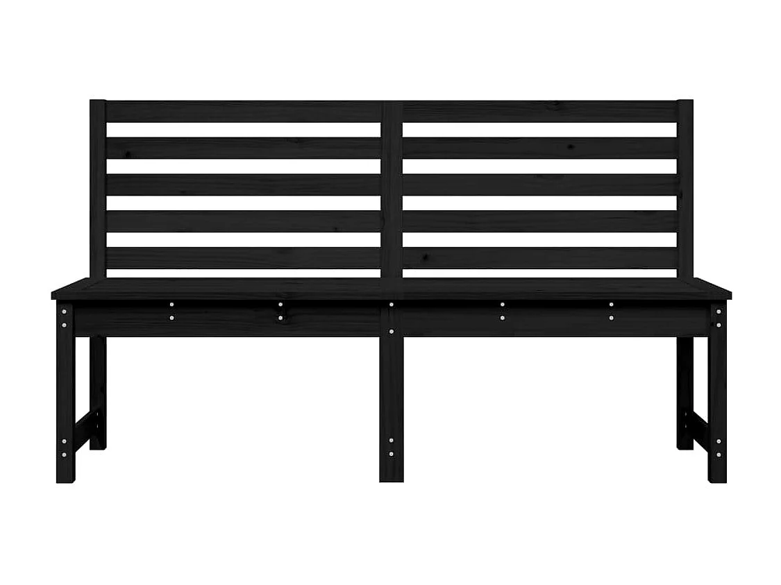 Banc de jardin noir 157,5cm bois massif de pin