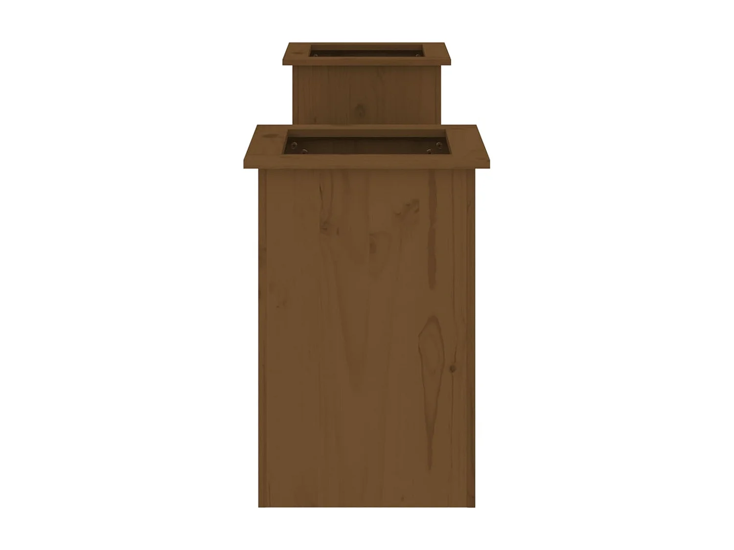 Banc avec jardinières marron miel bois massif de pin