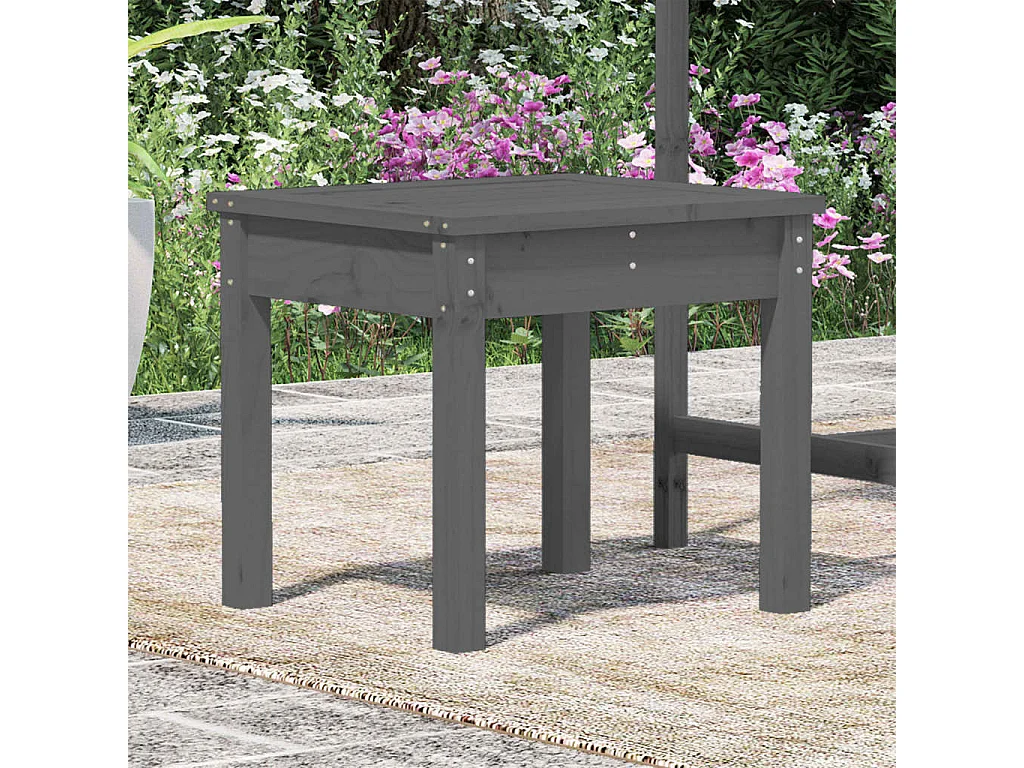 Banc de jardin gris 50x44x45 bois massif de pin