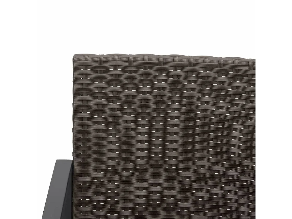 Banc de jardin à 2 places avec coussins marron PP rotin