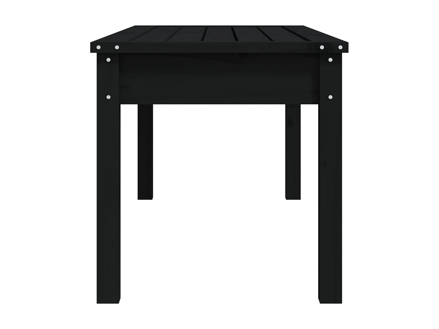 Banc de jardin noir 109x44x45 bois massif de pin