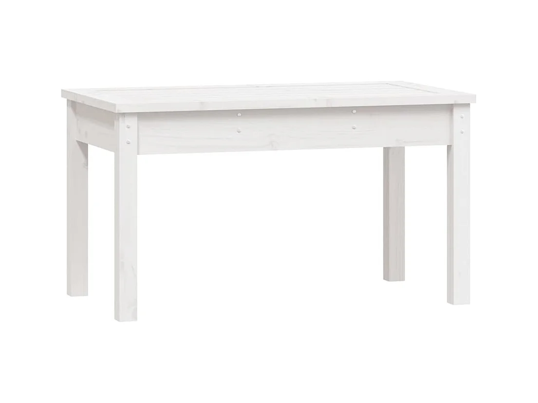 Banc de jardin blanc 80x44x45 bois massif de pin