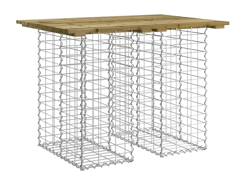Banc de jardin design gabion 100x70x72 bois de pin imprégné