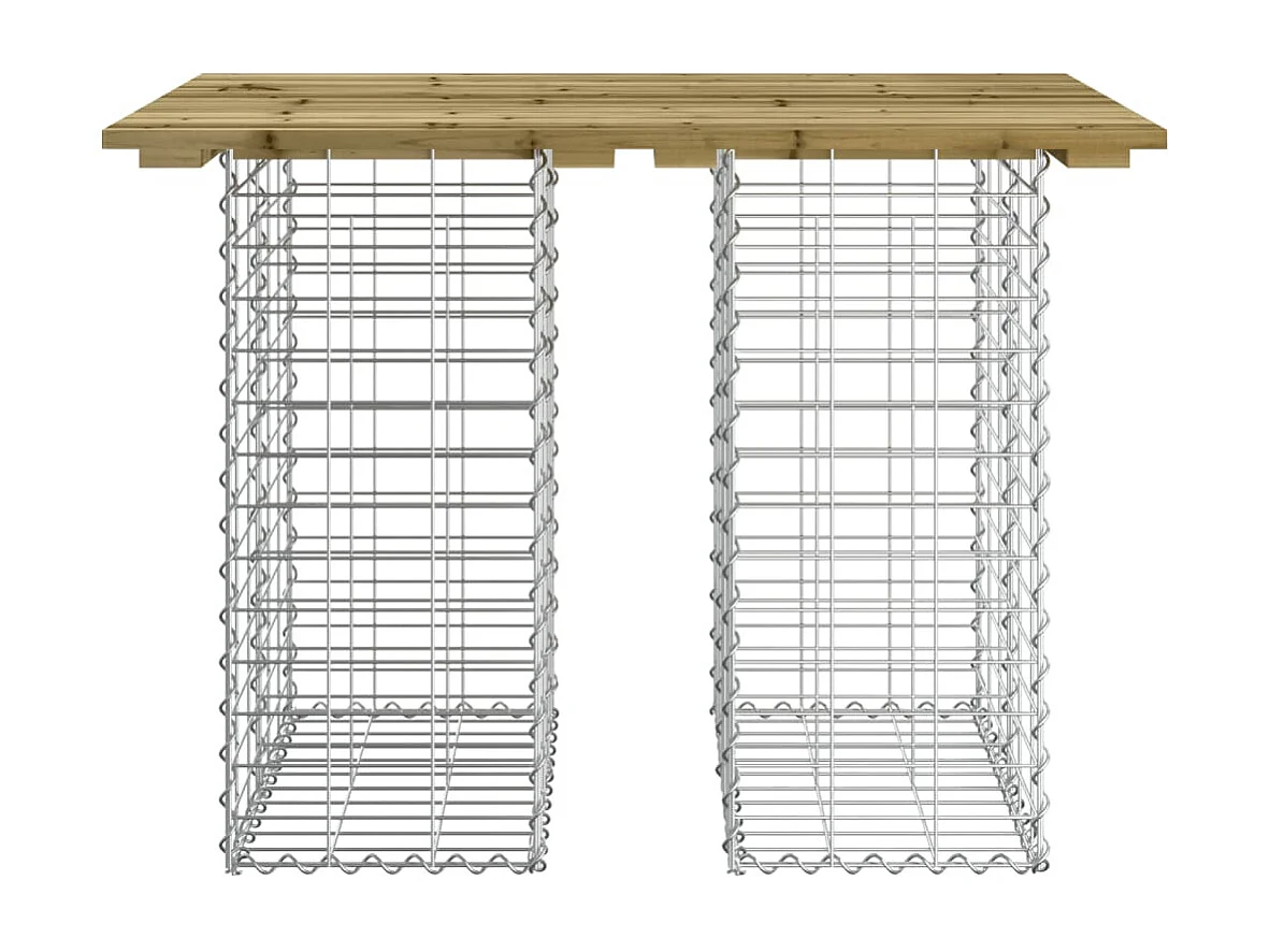 Banc de jardin design gabion 100x70x72 bois de pin imprégné