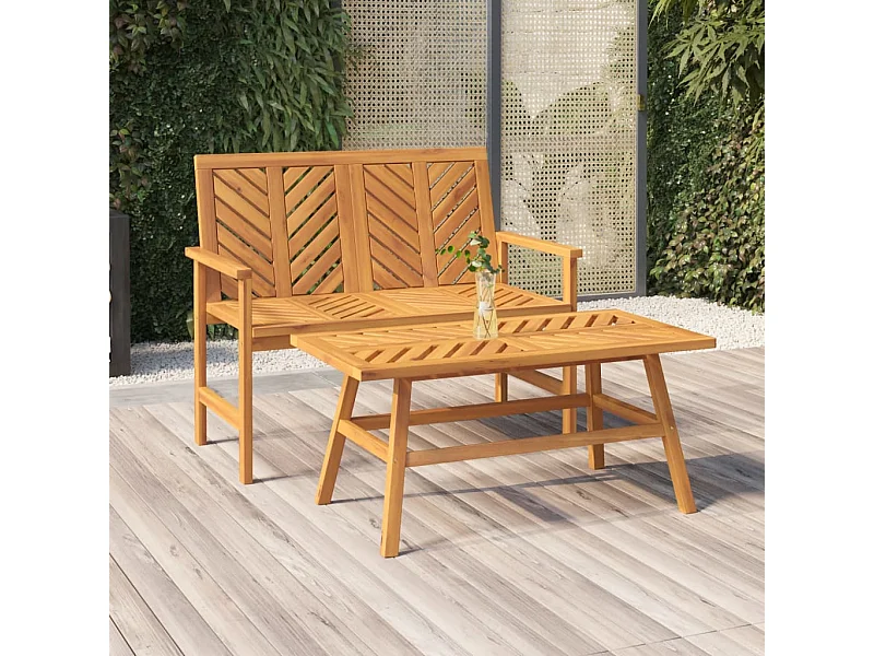 Banc de jardin 109cm bois massif d'acacia