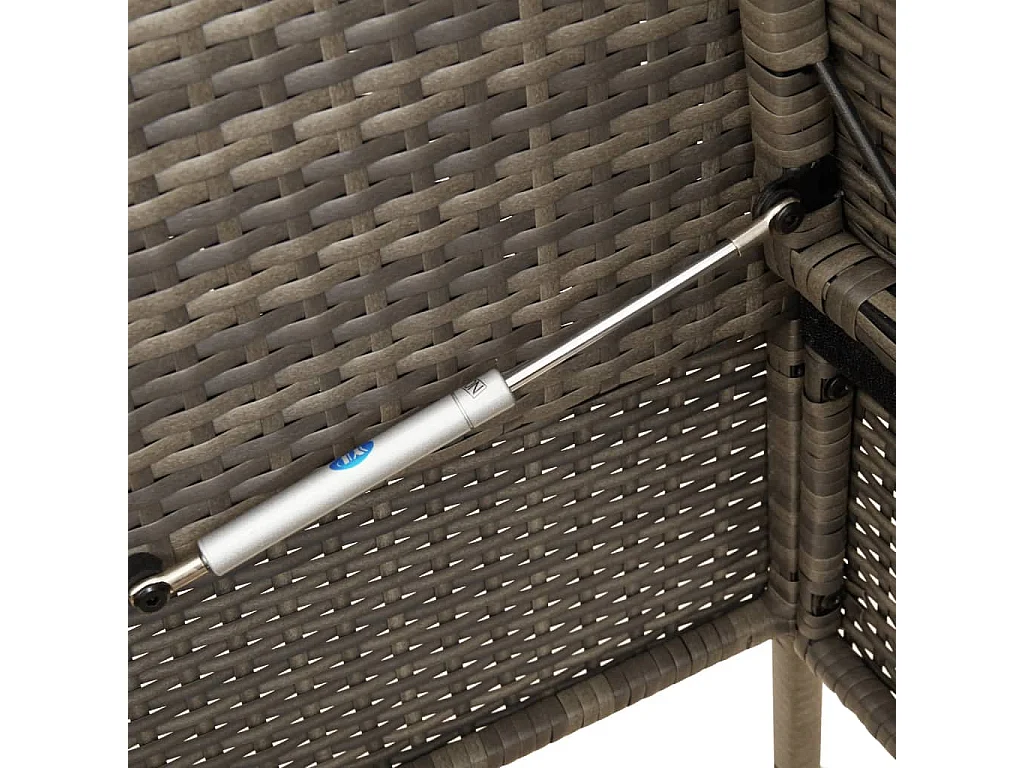 Banc de jardin avec coussins gris résine tressée