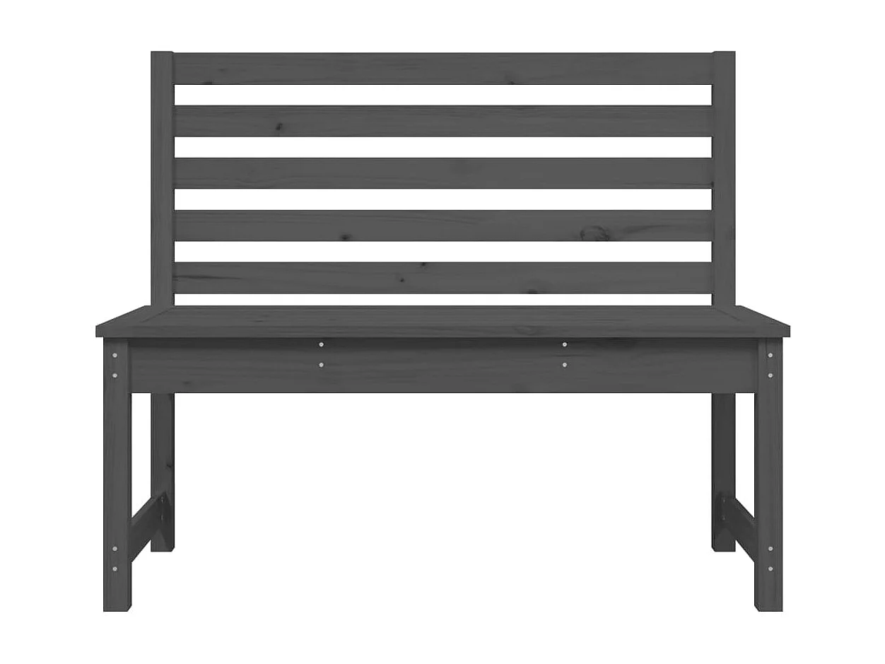 Banc de jardin gris 109cm bois massif de pin