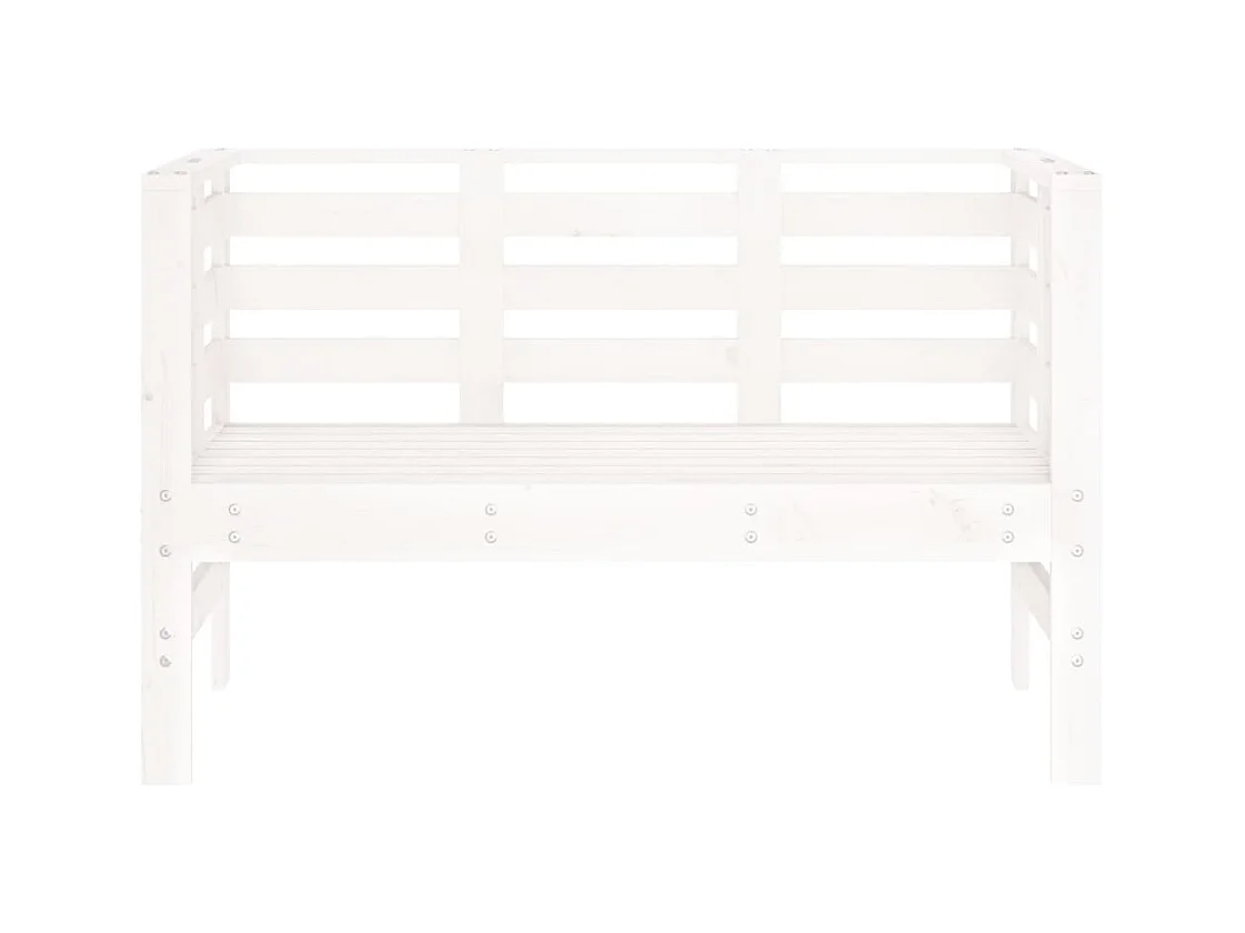 Banc de jardin blanc 111,5x53x71 bois massif de pin