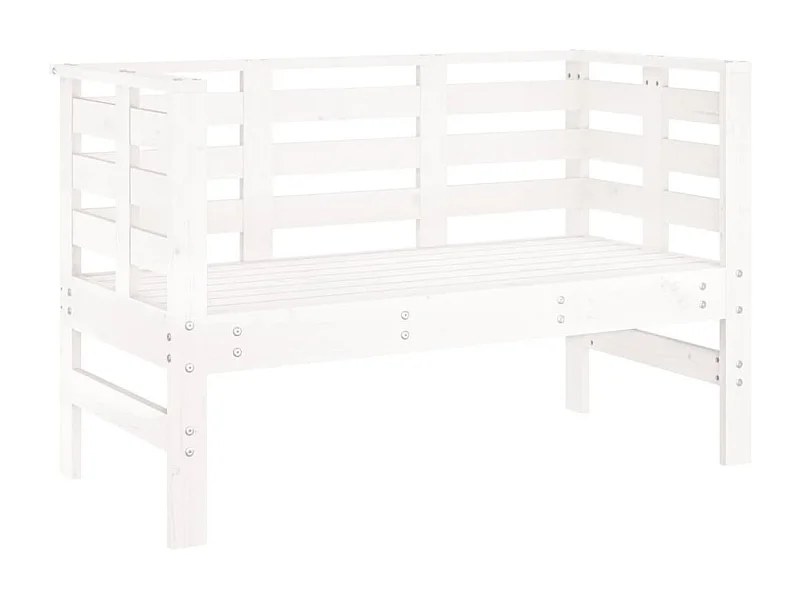 Banc de jardin blanc 111,5x53x71 bois massif de pin
